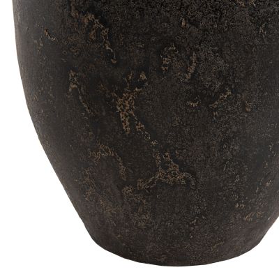 DECORATIVE FLOOR VASE SPARTA HM7928 TERRACOTA IN BLACK COLORING Φ44x49Hcm.