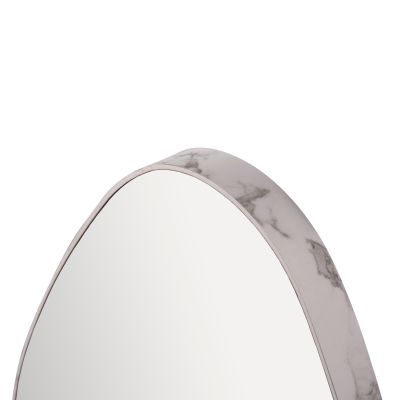 WALL MIRROR DROP HM4488.05 MDF FRAME IN WHITE MARBLE COLORING 50x80Hcm.