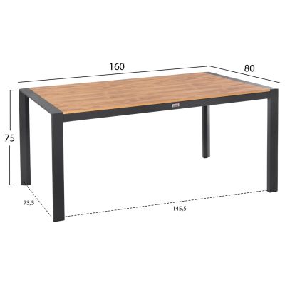 OUTDOOR DINING SET 7PCS HILLIARD HM10999.03 ANTHRACITE ALUMINUM-POLYWOOD