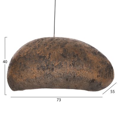 CEILING PENDANT LAMP STONE-LOOK STONER (L) HM4419.03 BROWN/GREY--73x55x40Hcm.