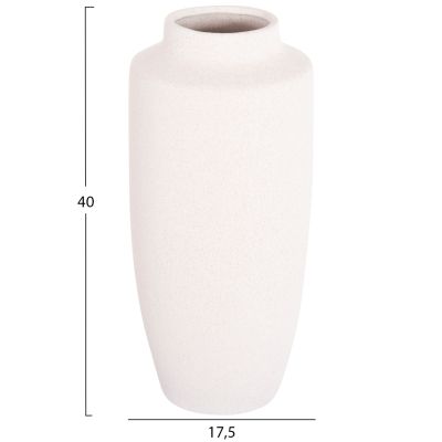 CERAMIC TABLE DECOR VASE "GALAD" HM4587.01 OFF WHITE WITH CRYSTALLISATION Φ17,5x40H cm.