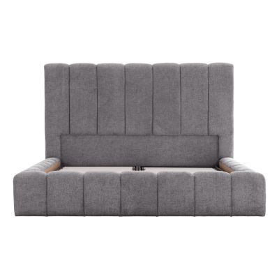 BED WITH STORAGE SPACE REMO HM719.22 TEDDY FABRIC IN GREY-FOR MATTRESS 160x200cm.
