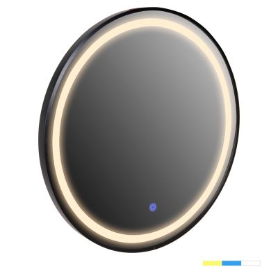 WALL MIRROR ROUND IMAGE HM9579.01 ALUMINUM IN BLACK-LED LIGHT Φ60x3cm.