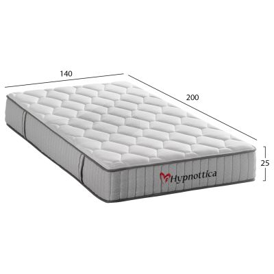 MATTRESS DOUBLE HYPNOTTICA HM748.04 POCKET SPRINGS--WHITE 140x200x25Hcm