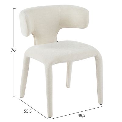 DINING ARMCHAIR BIEN HM18361.02 ECRU LINEN FABRIC 49.5x55.5x76Hcm.