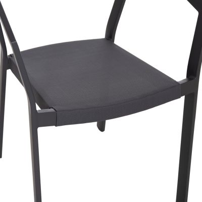 OUTDOOR DINING SET 7PCS MIRI HM10875.01 GREY METAL TABLE--ALUMINUM CHAIRS
