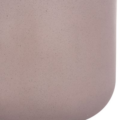 DECORATIVE FLOOR VASE LINTER HM4662.05L FIBER CEMENT IN MATTE GREY--TEAK WOOD Φ41x47Hcm.
