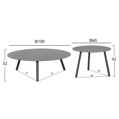 OUTDOOR LOUNGE SET 5PCS STERN HM6555.01 ALUMINUM & OLEFIN IN GREY--TWIST WICKER IN NATURAL