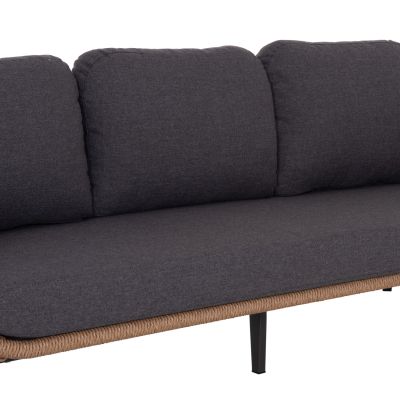 OUTDOOR LOUNGE SET 5PCS STERN HM6555.01 ALUMINUM & OLEFIN IN GREY--TWIST WICKER IN NATURAL