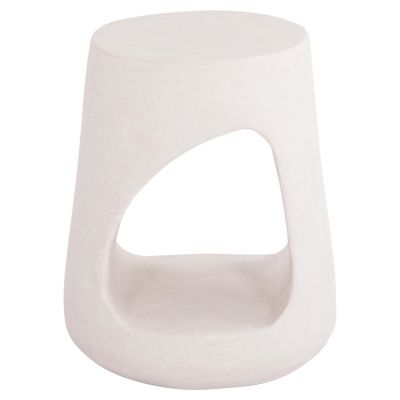 ROUND STOOL SERIES SANTORINI HM18056 POLYRESIN IN OFF-WHITE COLOR Φ38x46Hcm.