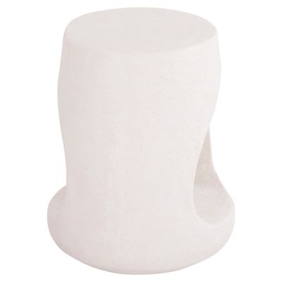 ROUND STOOL SERIES SANTORINI HM18056 POLYRESIN IN OFF-WHITE COLOR Φ38x46Hcm.