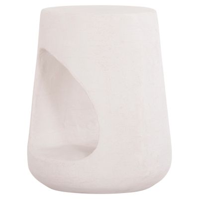 ROUND STOOL SERIES SANTORINI HM18056 POLYRESIN IN OFF-WHITE COLOR Φ38x46Hcm.
