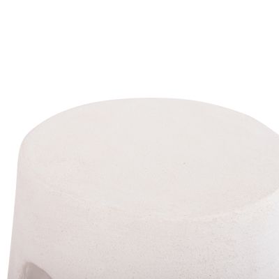 ROUND STOOL SERIES SANTORINI HM18056 POLYRESIN IN OFF-WHITE COLOR Φ38x46Hcm.