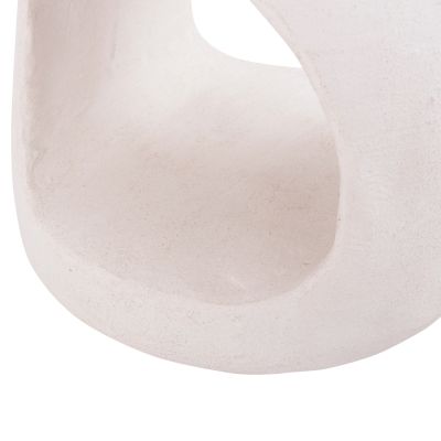 ROUND STOOL SERIES SANTORINI HM18056 POLYRESIN IN OFF-WHITE COLOR Φ38x46Hcm.
