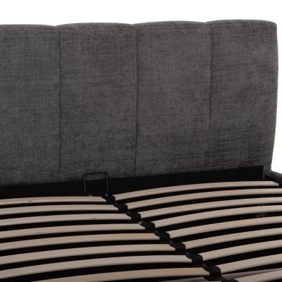 DOUBLE BED WITH STORAGE SPACE ENYA HM763.01 GREY FABRIC--FOR MATTRESS 160x200cm