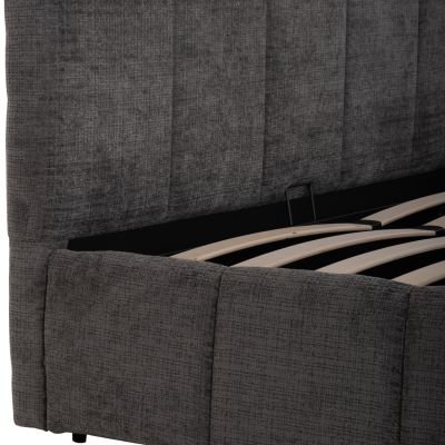 DOUBLE BED WITH STORAGE SPACE ENYA HM763.01 GREY FABRIC--FOR MATTRESS 160x200cm