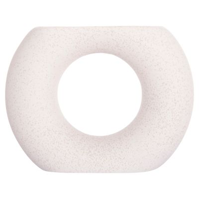CERAMIC TABLE DECOR ELLIPTO HM4646.01 OFF WHITE WITH CRYSTALLIZATION 18x6.5x14Hcm.