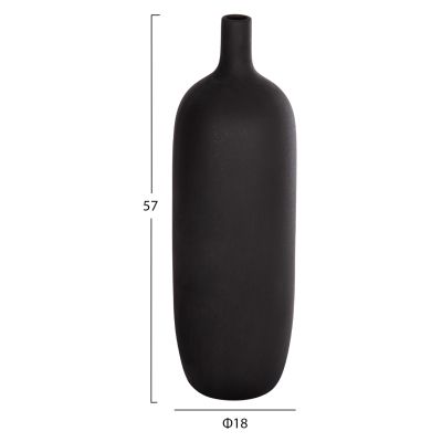 CERAMIC TABLE DECOR GALAD HM4623.02 MATTE BLACK Φ18x57Hcm.