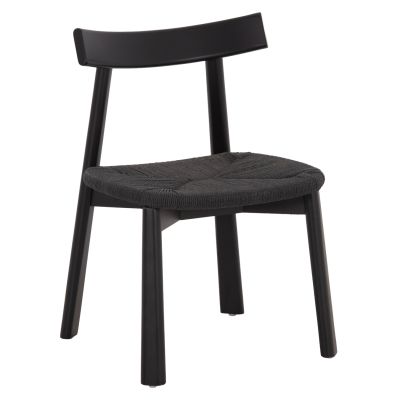 DINING CHAIR OSORIO HM18335.02 RUBBERWOOD & ROPE IN BLACK 51x55x74Hcm.