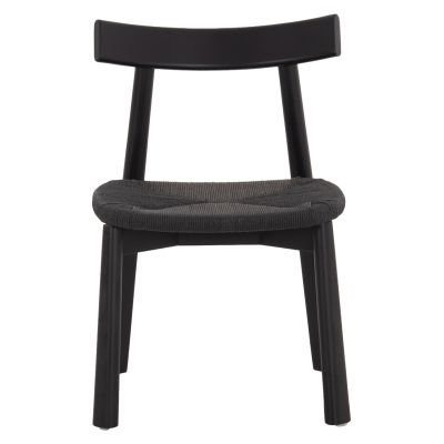 DINING CHAIR OSORIO HM18335.02 RUBBERWOOD & ROPE IN BLACK 51x55x74Hcm.
