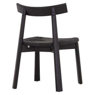DINING CHAIR OSORIO HM18335.02 RUBBERWOOD & ROPE IN BLACK 51x55x74Hcm.