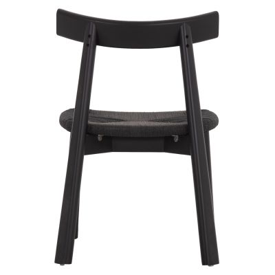 DINING CHAIR OSORIO HM18335.02 RUBBERWOOD & ROPE IN BLACK 51x55x74Hcm.