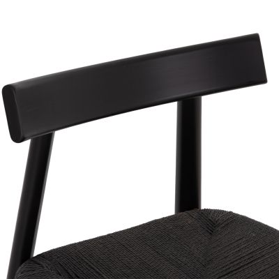 DINING CHAIR OSORIO HM18335.02 RUBBERWOOD & ROPE IN BLACK 51x55x74Hcm.