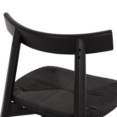 DINING CHAIR OSORIO HM18335.02 RUBBERWOOD & ROPE IN BLACK 51x55x74Hcm.
