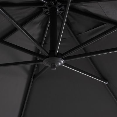 PROFESSIONAL UMBRELLA 2.7x2.7m WITH WATER BASE JAVANTE HM10857.01 GREY ALUM. & SHADE