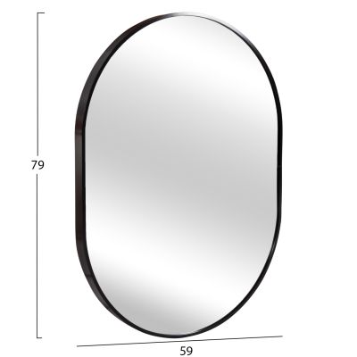WALL MIRROR SERIES ARCHER HM4500.01 OVAL ALUMINUM FRAME IN BLACK 59x79Hcm.