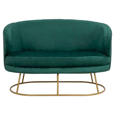 Диван 2 места Arien от Velver Cyppress Green със златна основа HM8492.03 125X80X84cm
