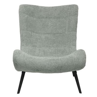 ARMCHAIR BRYM HM9605.05 PISTACHIO GREEN BOUCLE FABRIC-BLACK WOODEN LEGS 80x97x100Hcm.
