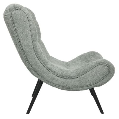 ARMCHAIR BRYM HM9605.05 PISTACHIO GREEN BOUCLE FABRIC-BLACK WOODEN LEGS 80x97x100Hcm.
