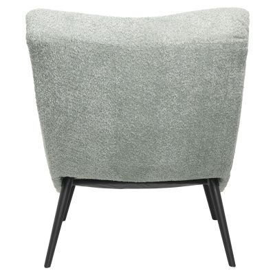 ARMCHAIR BRYM HM9605.05 PISTACHIO GREEN BOUCLE FABRIC-BLACK WOODEN LEGS 80x97x100Hcm.