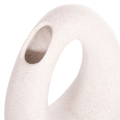 CERAMIC TABLE DECOR ELLIPTO HM4644.01 OFF WHITE WITH CRYSTALLIZATION 16,5x9x20,3Hcm.