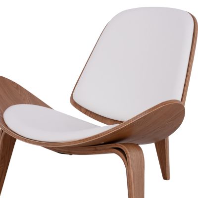 Armchair Superior P., HM1128.03 Natural color,white cushions PU 90x76x76Η cm