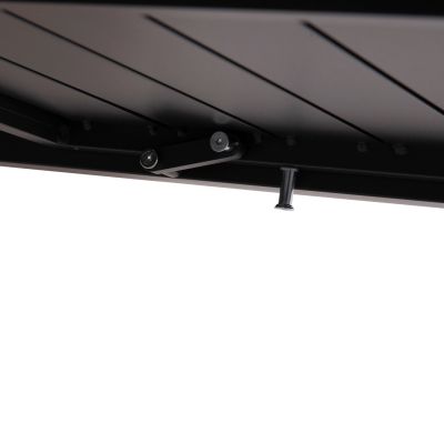 EXTENDABLE DINING TABLE KRUM HM6277.03 ALUMINUM IN DARK GREY 160-240x90x73Hcm.