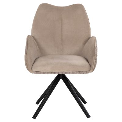 ТРАПЕЗНО КРЕСЛО SHAI HM9844.04 БЕЖОВ ДАМАС-ЧЕРНА МЕТАЛНА ОСНОВА 61x63x93Hсм.