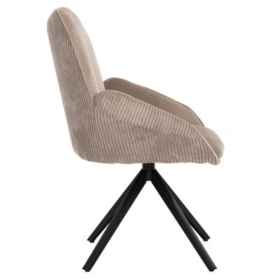 ТРАПЕЗНО КРЕСЛО SHAI HM9844.04 БЕЖОВ ДАМАС-ЧЕРНА МЕТАЛНА ОСНОВА 61x63x93Hсм.