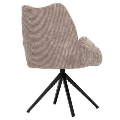 ТРАПЕЗНО КРЕСЛО SHAI HM9844.04 БЕЖОВ ДАМАС-ЧЕРНА МЕТАЛНА ОСНОВА 61x63x93Hсм.