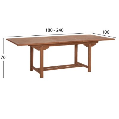 OUTDOOR DINING SET CRANDER HM21288 TABLE & 6 DINING CHAIRS FOLDABLE--TEAK WOOD