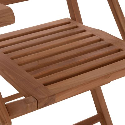 OUTDOOR DINING SET CRANDER HM21288 TABLE & 6 DINING CHAIRS FOLDABLE--TEAK WOOD