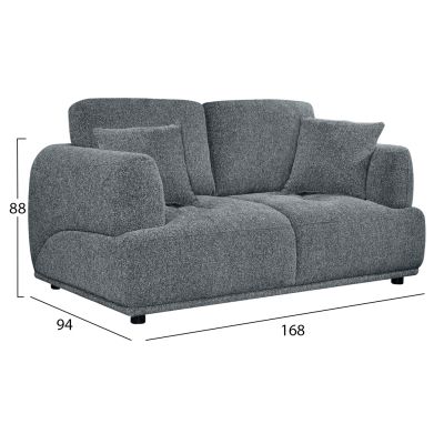ДВУМЕСЕН ДИВАН STRUCTO - СИВ ПЛАТ 168x94x88см.