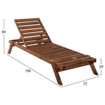 PROFESSIONAL SUNBED HM11431.01 FIR WOOD IN WALNUT SHADE 65.5x196x29-84Hcm.