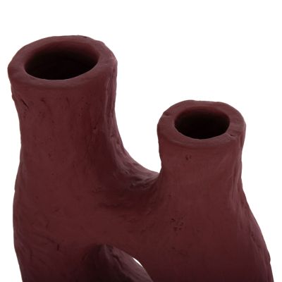 DECORATIVE TABLE VASE NAMENTIS HM4665.03L TERRACOTA IN MAROON RED COLOR--27x13.5x37Hcm.