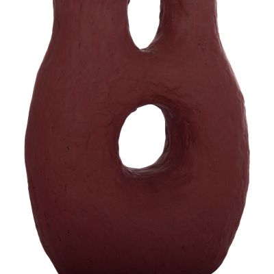 DECORATIVE TABLE VASE NAMENTIS HM4665.03L TERRACOTA IN MAROON RED COLOR--27x13.5x37Hcm.