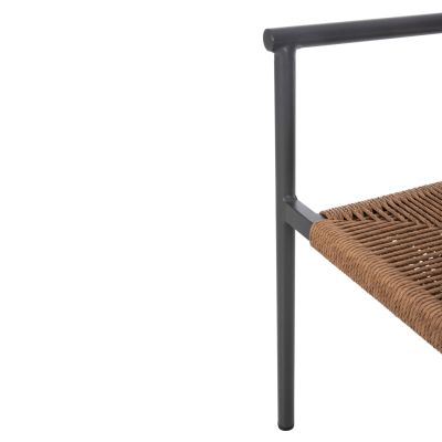 АЛУМИНИЕВО КРЕСЛО STER АНТРАЦИТ-СИНТЕТИЧЕН РАТАН В БЕЖОВО 55,5x53x78Hcm.