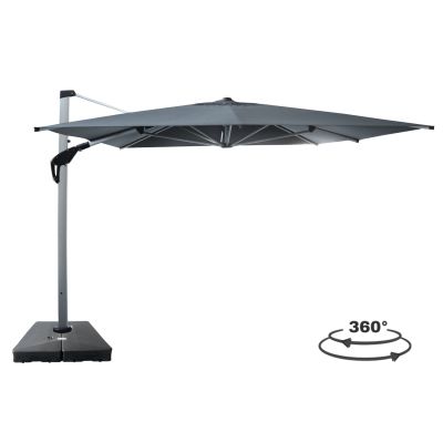 PREMIUM ALUMINUM UMBRELLA WITH GROUND WATER BASE JAVANTE HM10721.01--GREY SHADE 4x4x2.90Hm