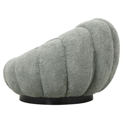 ARMCHAIR SWIVEL GRYMM HM9601.05 PISTACHIO GREEN BOUCLE-BLACK METAL BASE 95x92x68Hcm.