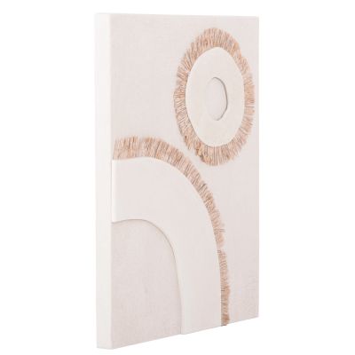 WALL DECOR PANEL RECTANGLE SERIES SANTORINI HM4534 MDF IN OFF WHITE COLOR-DECOR IN BEIGE 48x4.5(thickness)x60Hcm.